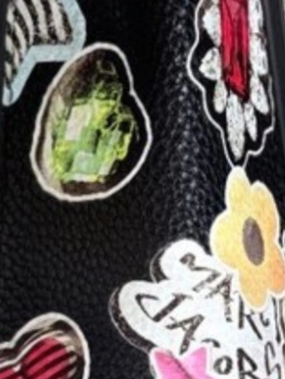 Marc Jacobs  Black Floral Sticker Print Tote